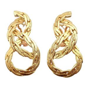 Authentic! Vintage Buccellati 18k Yellow Gold Knot Rope Coil Earrings
